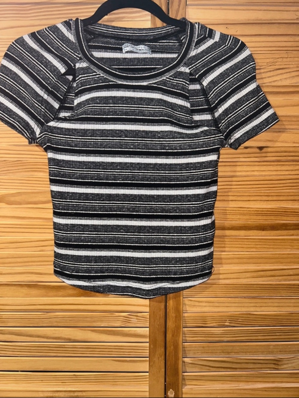 Urban Outfitters Black & White Ribbed Stripe Top